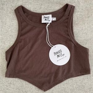 brown crop top princess polly